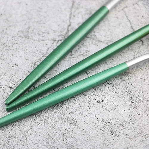 Vista 41 de JASHII Juego de cubiertos y cubiertos de plata mate de acero inoxidable 18/10, juego de 5 piezas de lujo, para bodas, eventos, restaurantes, incluye