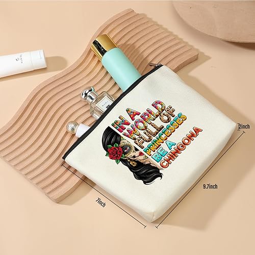 Miniatura 2 de DJHUNG Bolsa de maquillaje inspirada para niña mexicana, divertida bolsa de viaje para mujeres, amigas, enfermeras, mamá, tía, cumpleaños, Navidad,