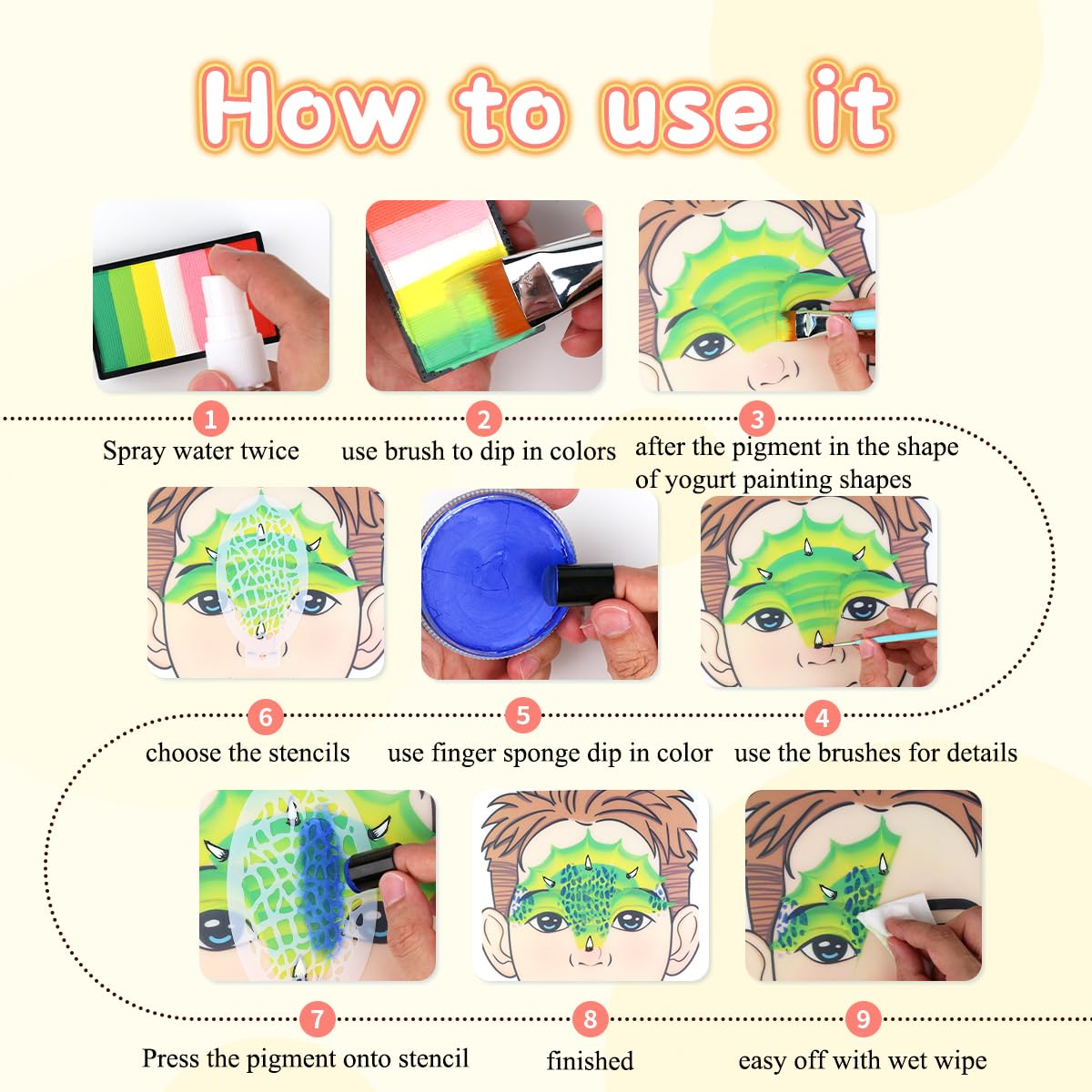 Pittura per il viso con glitter