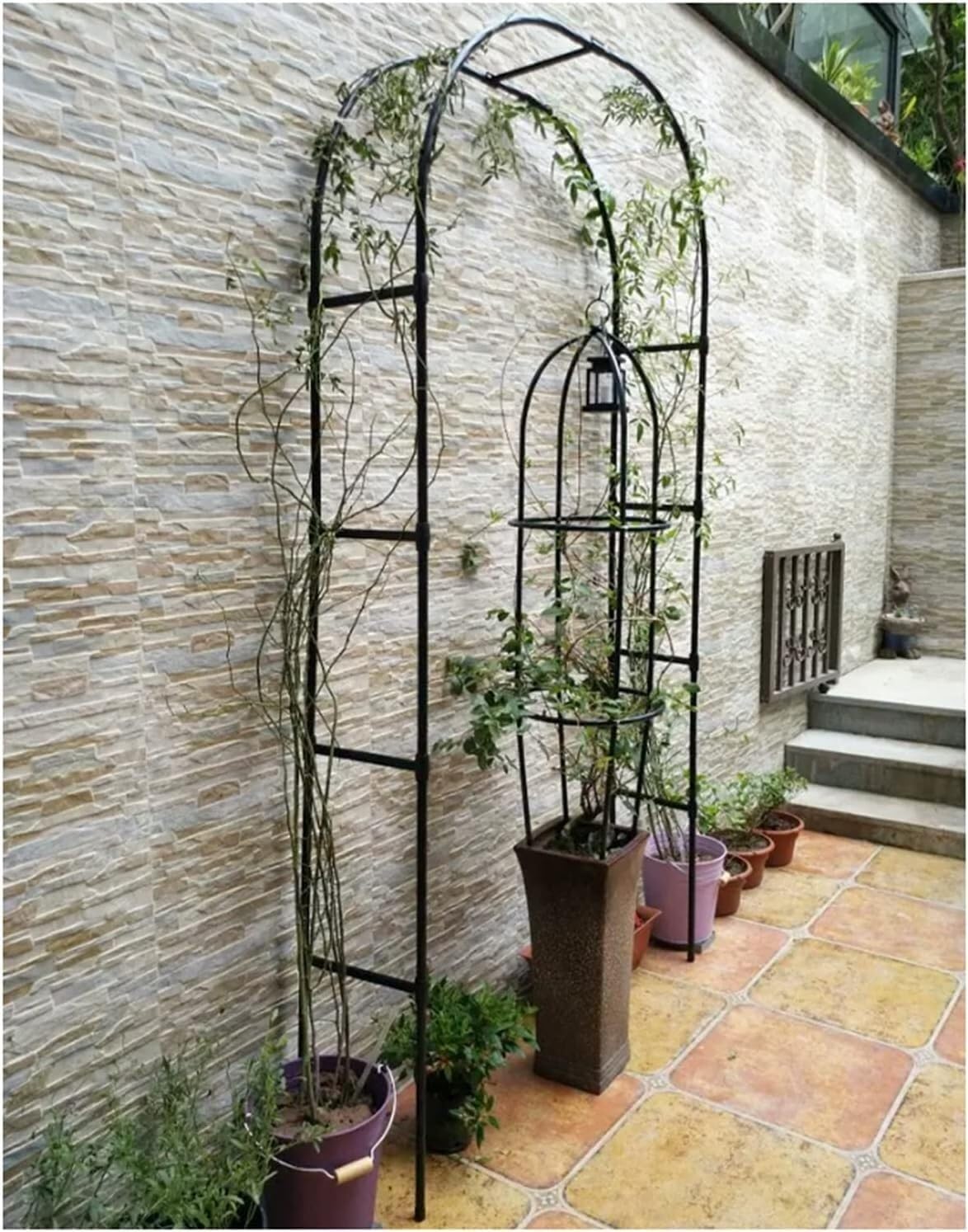 Arche de jardin en métal W150xH240cm structure robuste pour rosiers et plantes grimpantes