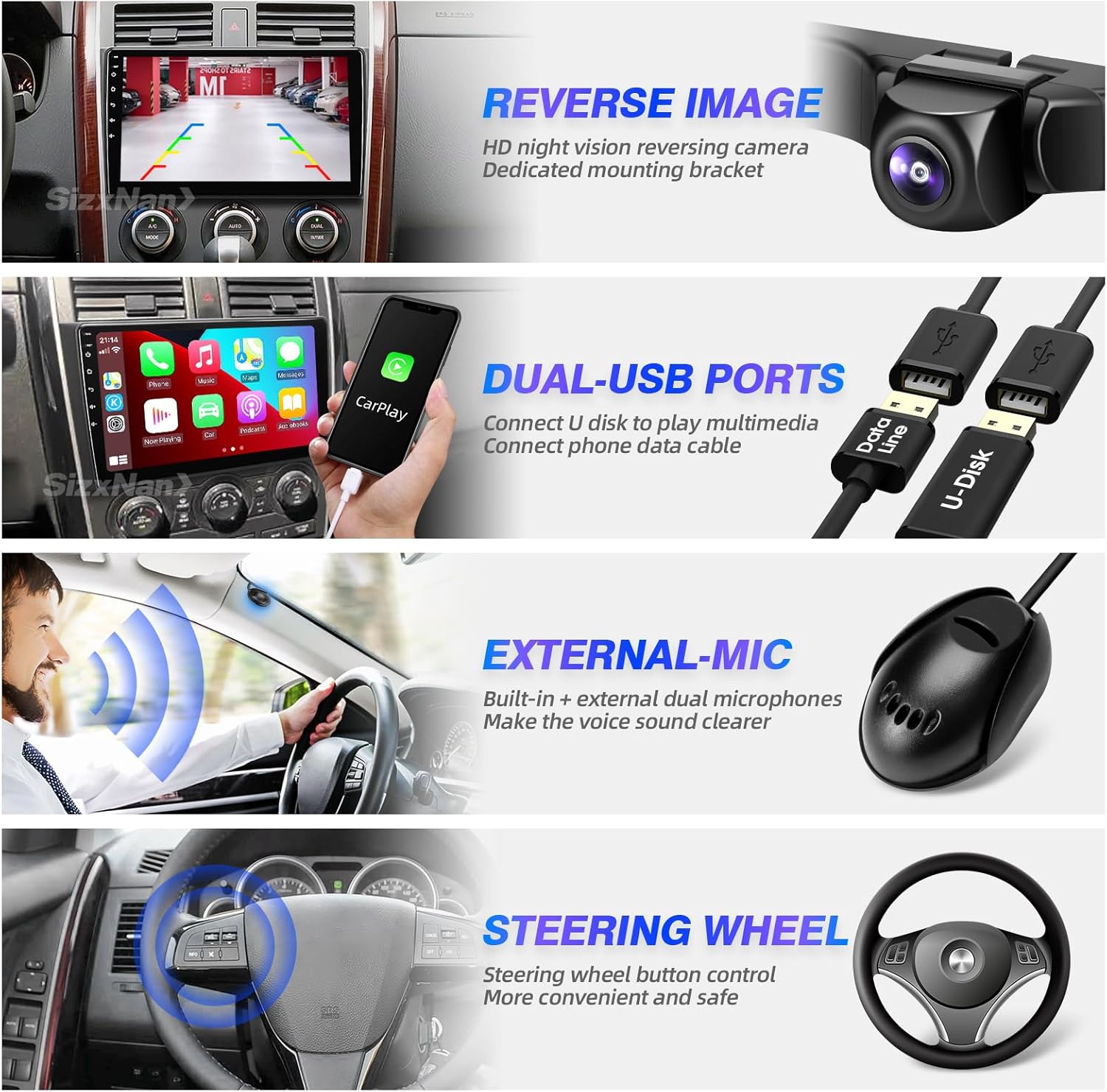 for Mazda CX-9 2007-2015 Radio Compatible with Wireless Carplay Android Auto,Car Stereo Upgrade Bluetooth Navigation GPS WIFI FM AM Multimedia Player Backup Camera TouchScreen 8-Core HeadUnit