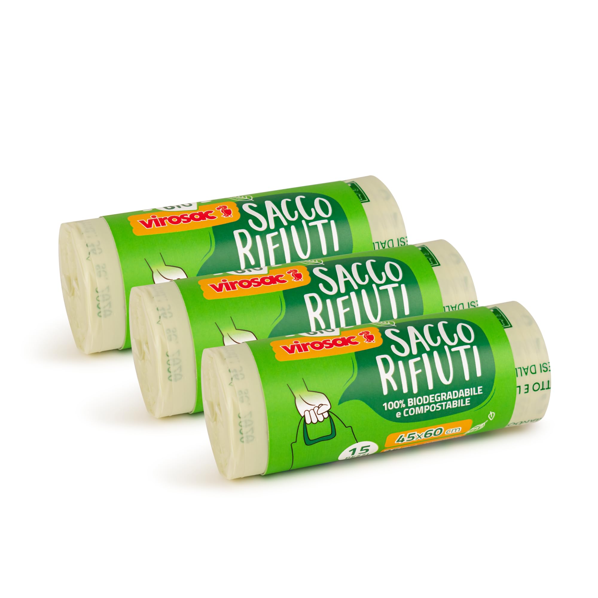 VIRSUS Palucart 500 Buste Shopper biodegradabili compostabili 24+6+6x40. Buste Spesa biodegradabili, Sacchetti per Raccolta Umido (24+6+6X40