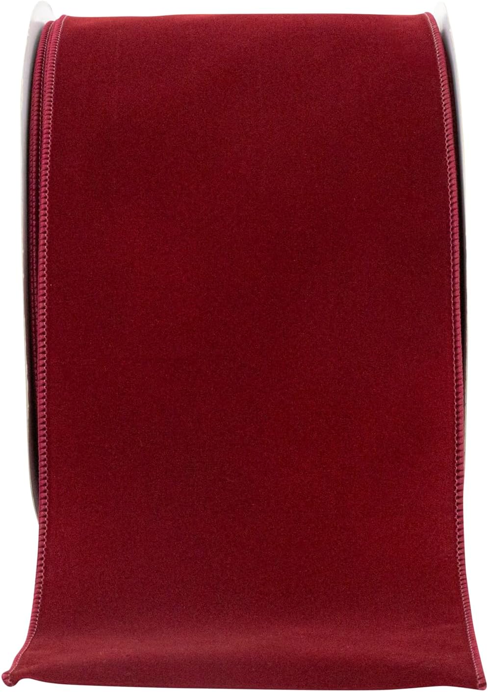 Reliant Ribbon 92270W-090-25K Value Velvet Wired Edge Ribbon, 6 Inch X 50 Yards, Burgundy