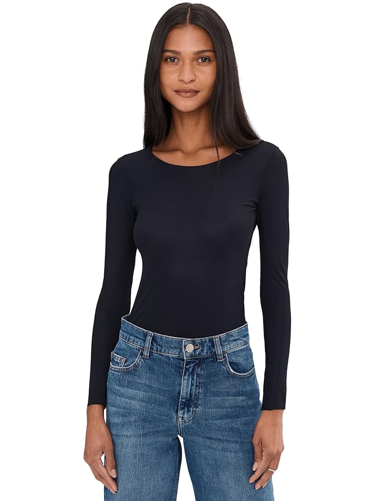 Black Commando Whisper Long Sleeve Crew Neck