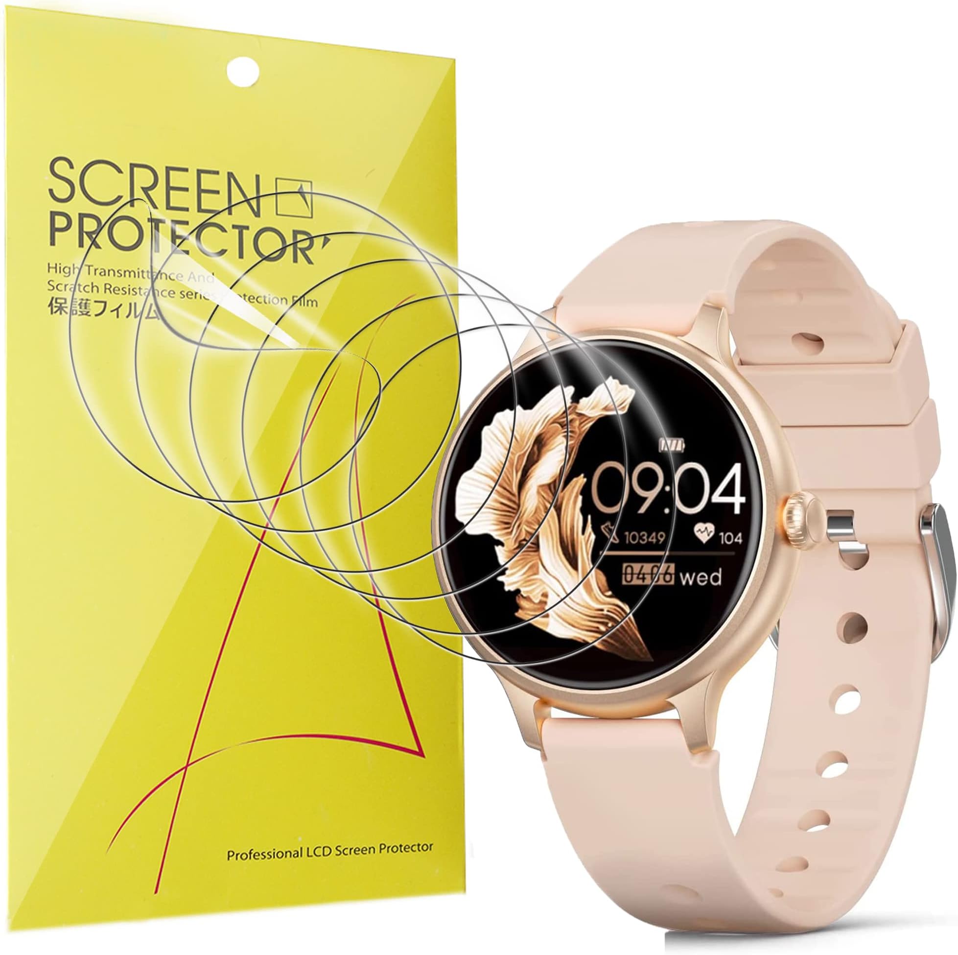 LamshawCompatible for FITVII Smart Watch Screen Protector, [6 Pack] Full Coverage TPU Clear Film Compatible for FITVII HM58 Fitness Watch (6 pack)