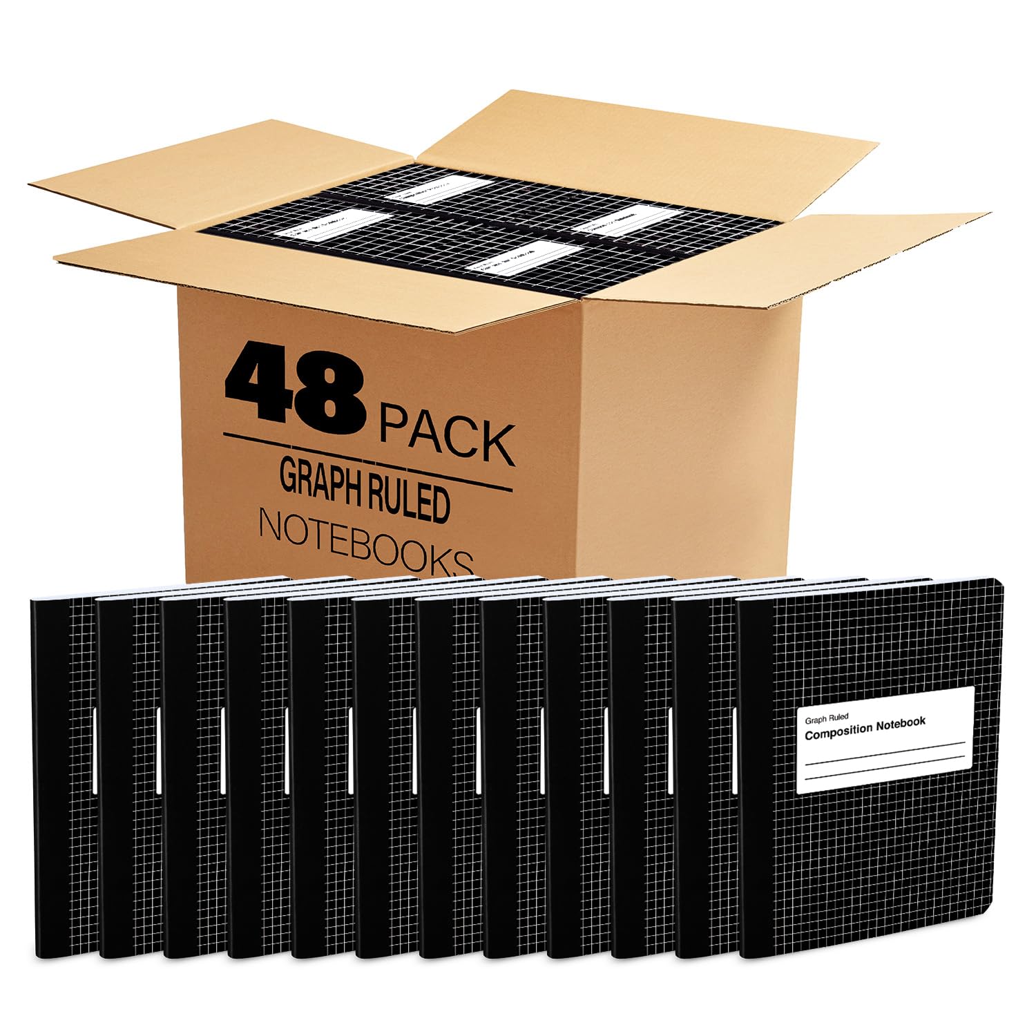 48-Pack Graph Ruled Composition Notebooks