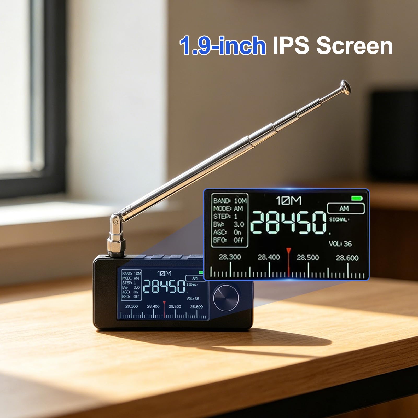 Mini SI4732 Radio ESP-32-S3 Master Control SI4732 Chip LSB USB AM FM Schermo IPS 4,8 cm Antenna Telescopica Antenna a Ciambella