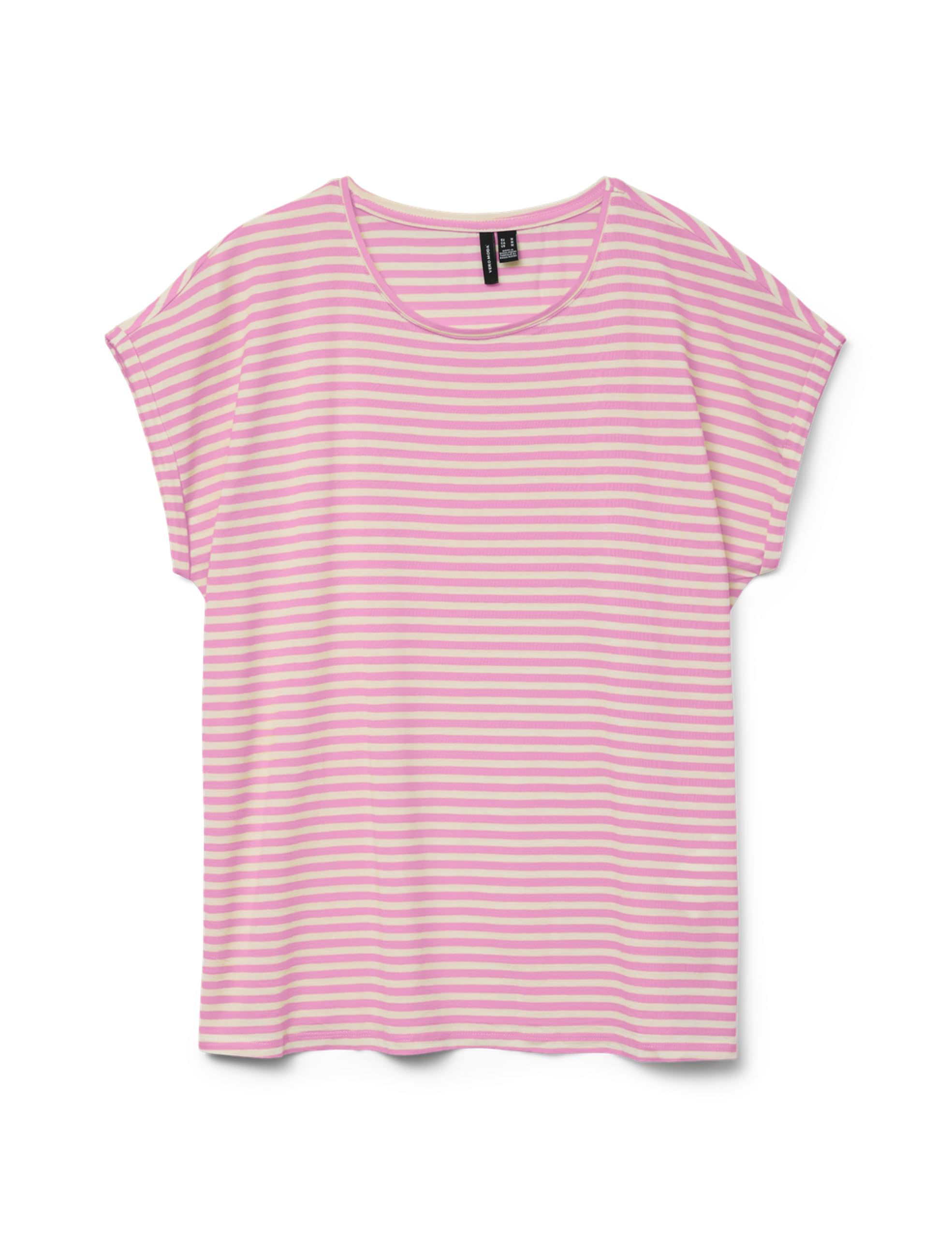 Vero Moda Vmava SS Top Stripe Ga Jrs Noos da Donna, BonBon, XS