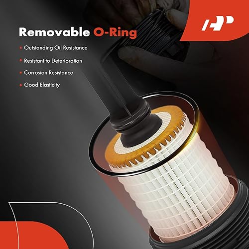 Miniatura 4 de A-Premium Conjunto de tapa de carcasa de filtro de aceite compatible con Mercedes-Benz C240, C280, C32 AMG, C320, E320, E430, E500, CL500, CLK500,