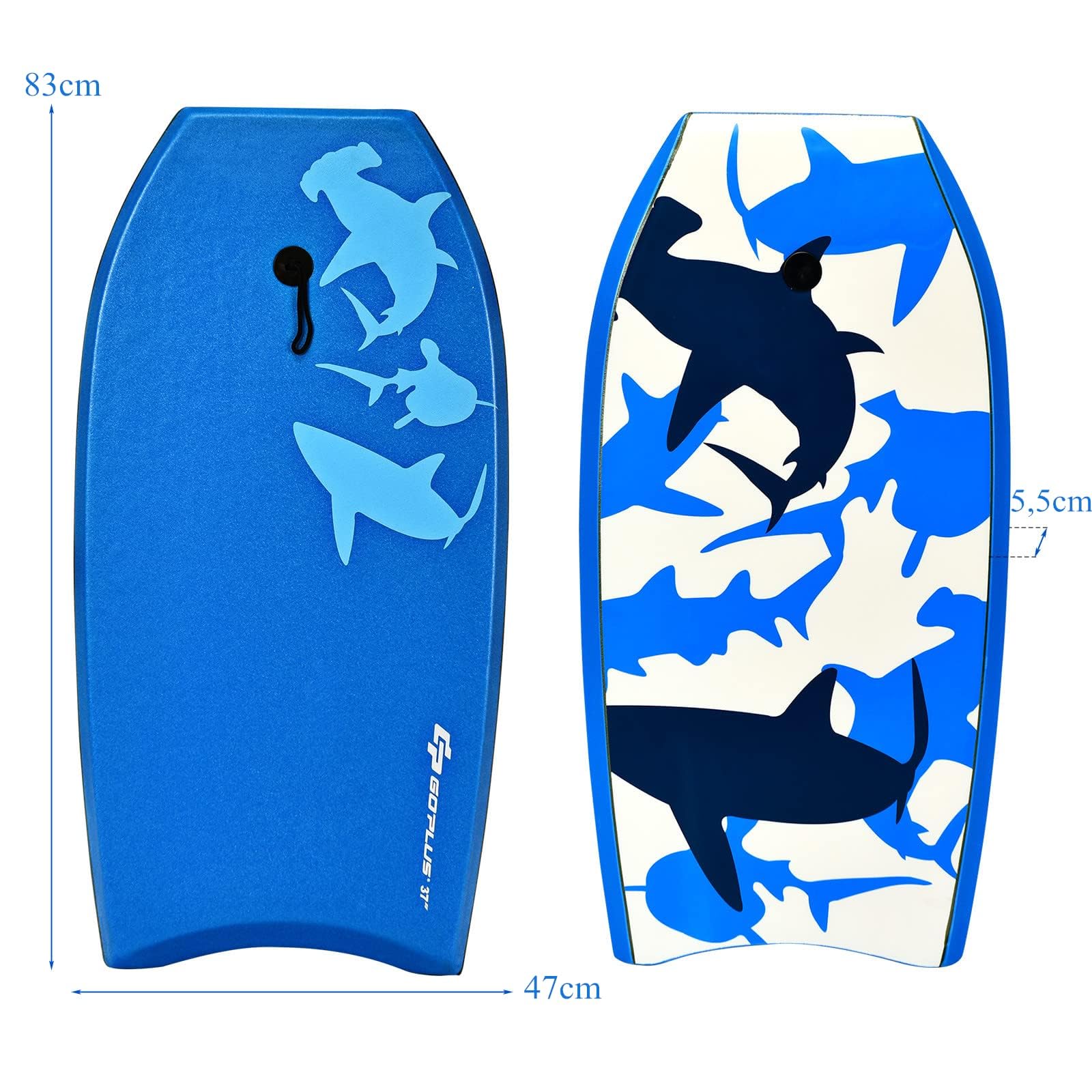 RELAX4LIFE Tabla de Natación Portátil XPE HDPE Antideslizante Bodyboard para Niños y Adultos