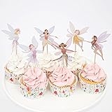 Fairy Cupcake Topper, 24 PCS Birthday Party Cake Decorations for Baby Shower, Wedding and Fairy-Themed Celebrations