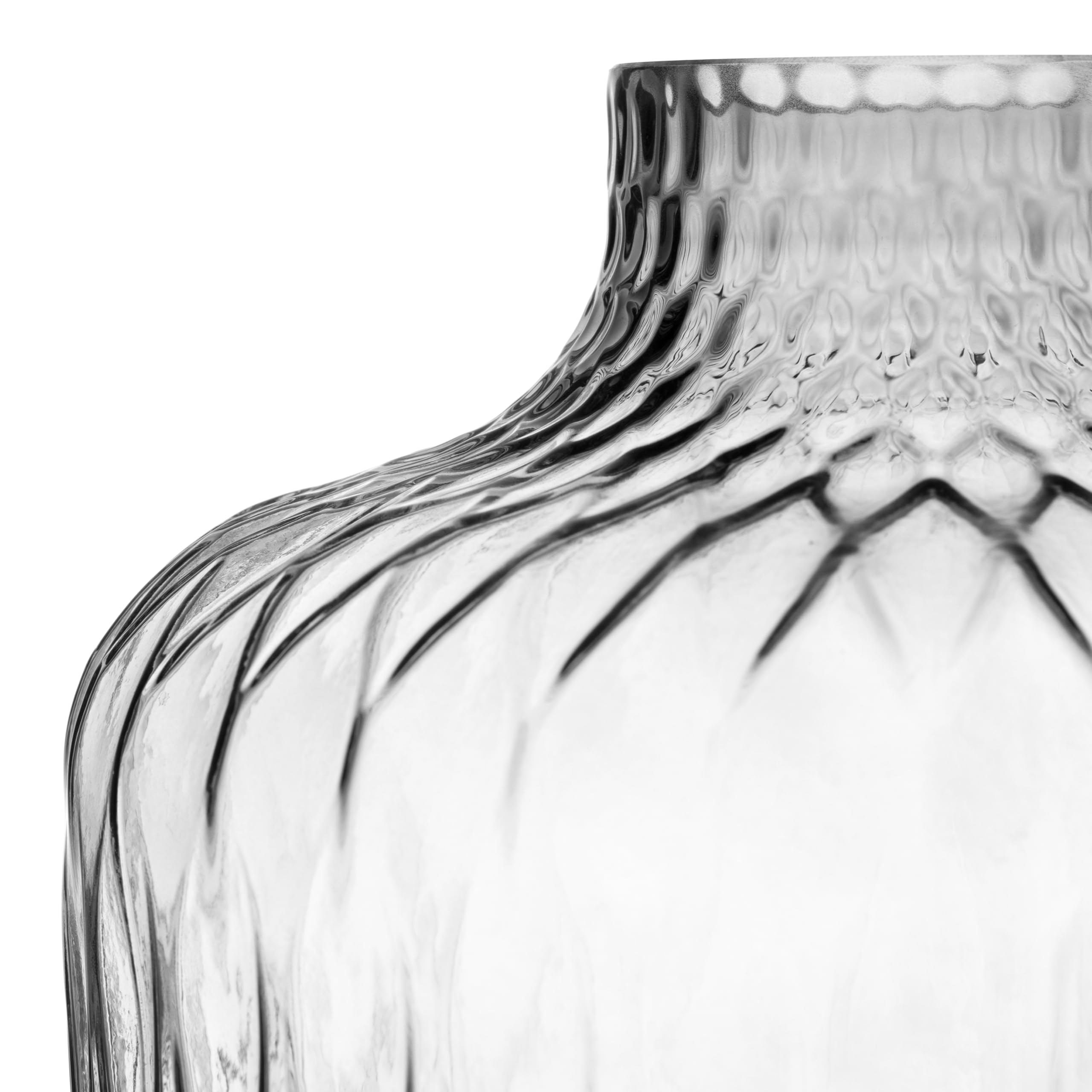 Leonardo Home Giulia Vase • 1 Stück • Blumenvase aus grauem Glas • ⌀7,2 cm • Stilvolle Vase mit haptischer Optik • Glasvase für kreative Blumensträuße • Zeitloses Design • Höhe 38 cm • grau • 055287