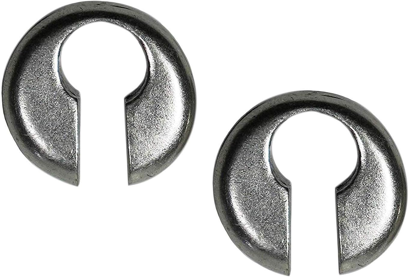 EurofusioniSilver plated Ear Weights for Stretched Lobes - Two Earring Plugs LOCK- Unique original model handmade by Italian craftsman - Inch 0,87 x 0,87