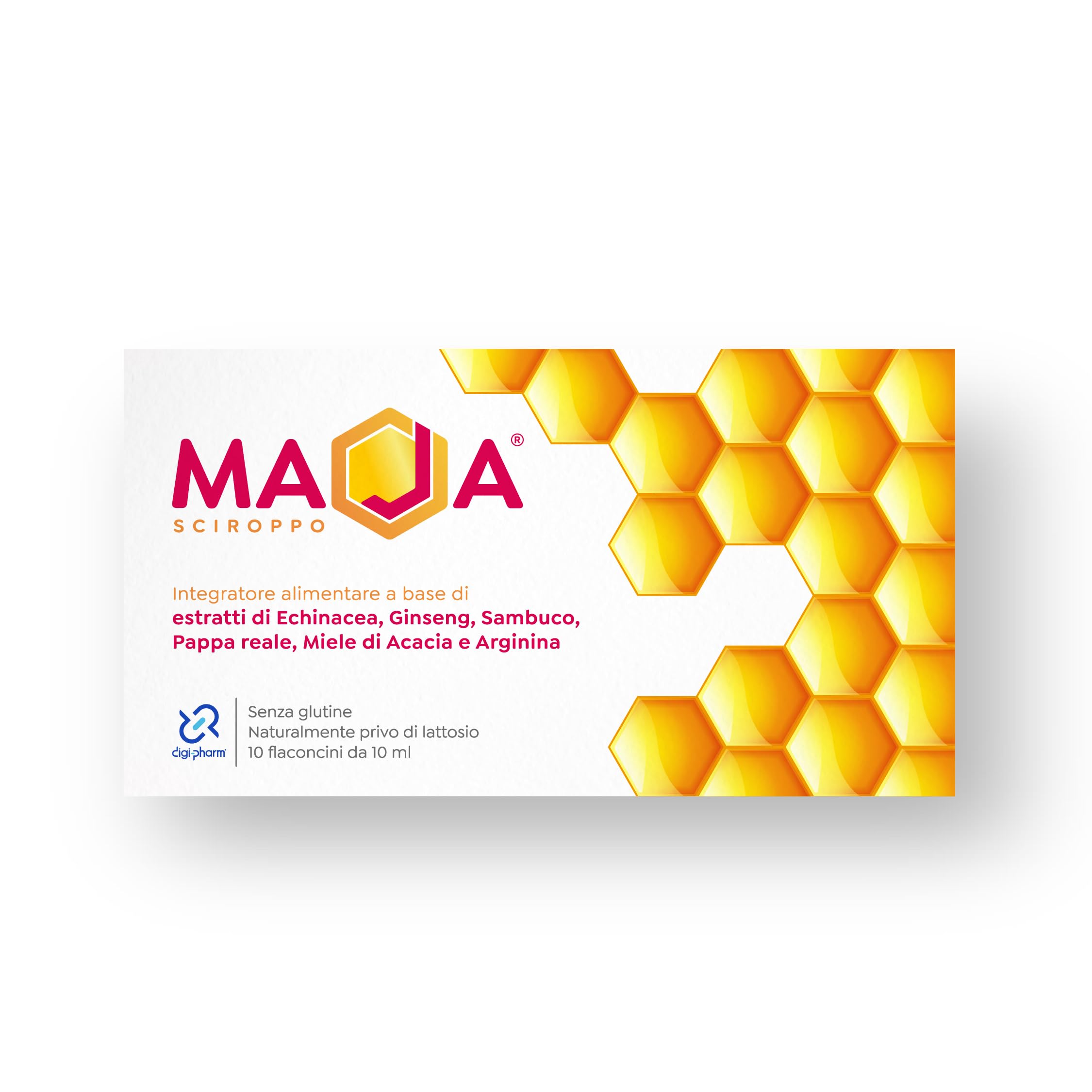 MAJA Pappa Reale Integratore Potente Ricostituente Energia Fisica e Mentale Adulti Bambini Sportivi con Echinacea Miele di Acacia Ginseng Sanbuco Arginina 10 Flaconi Made in Italy