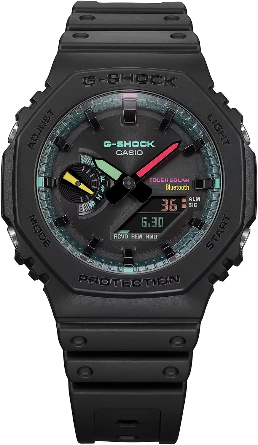 G-Shock Casio 2100 Series Analog-Digital Multi-Color Black Resin Watch 48.5mm - GAB2100MF-1A