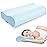 Anvo Memory Foam Pillow, Neck Contour Cervical Orthopedic Bed Pillow for Sleeping Side Back Stomach Sleeper, Ergonomic Design for Neck and Shoulder Pain Relief, Blue White, Firm