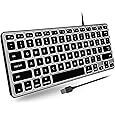 Macally Multi Device Backlit Mac Bluetooth Keyboard - Great for Saving Space - Rechargeable Small Wireless Keyboard for MacBook Pro/Air, iMac, Mac Pro/Mini - 78 Key Compact Keyboard (White LEDs)