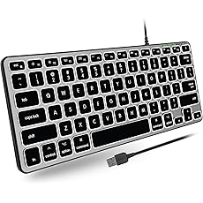 Macally Multi Device Backlit Mac Bluetooth Keyboard - Great for Saving Space - Rechargeable Small Wireless Keyboard for MacBook Pro/Air, iMac, Mac Pro/Mini - 78 Key Compact Keyboard (White LEDs)