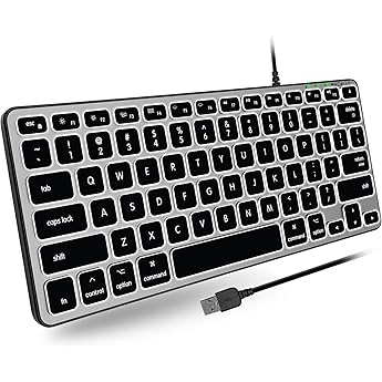 Macally Multi Device Backlit Mac Bluetooth Keyboard - Great for Saving Space - Rechargeable Small Wireless Keyboard for MacBook Pro/Air, iMac, Mac Pro/Mini - 78 Key Compact Keyboard (White LEDs)