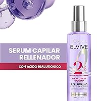 Vista 2 de L'Oréal Paris Elvive Hyaluron Plump - Suero capilar hidratante para rellenar con complejo de ácido hialurónico, para cabello deshidratado y seco