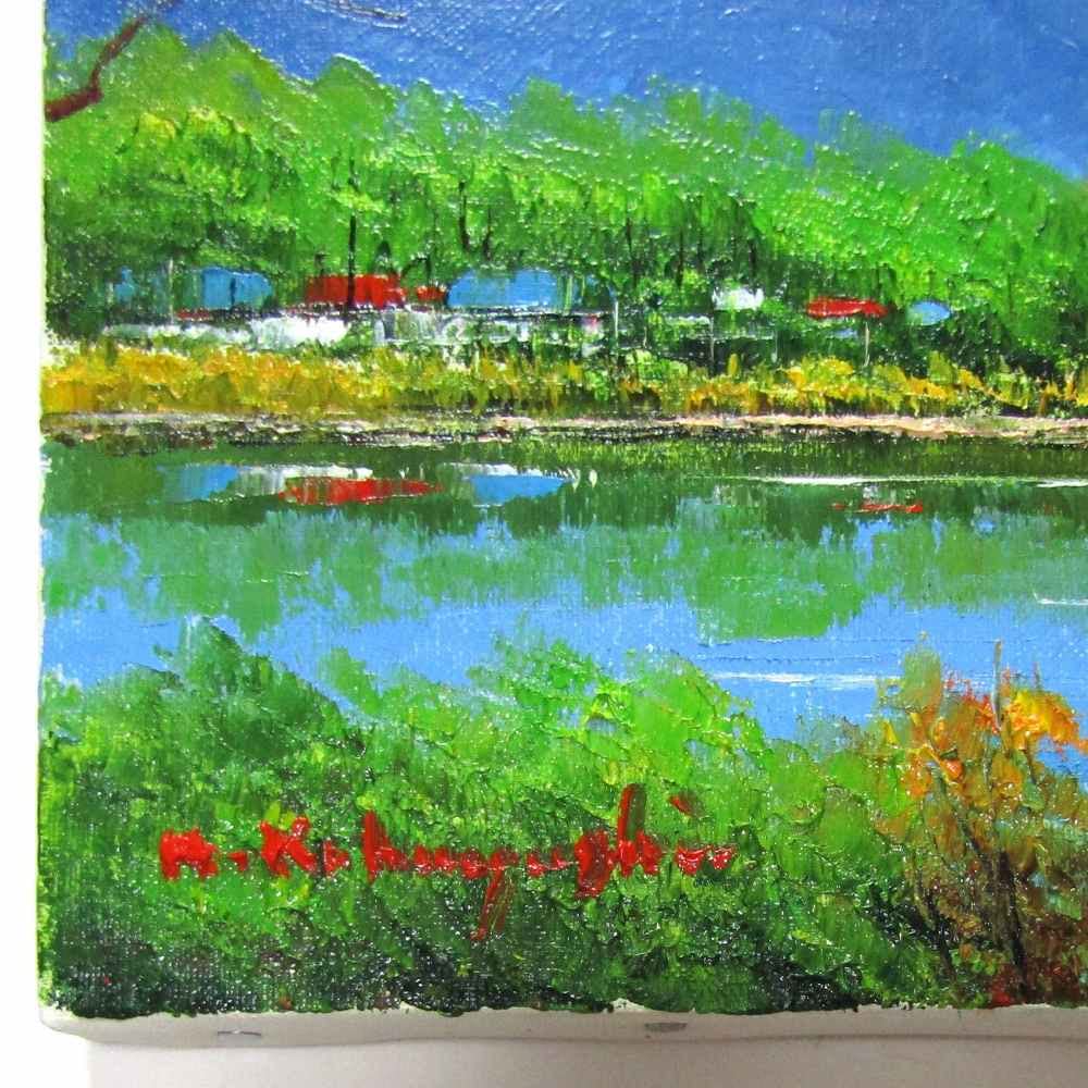 Amazon.co.jp: 小林幸三 白樺湖 F4号 油彩画 油絵 風景画 湖畔