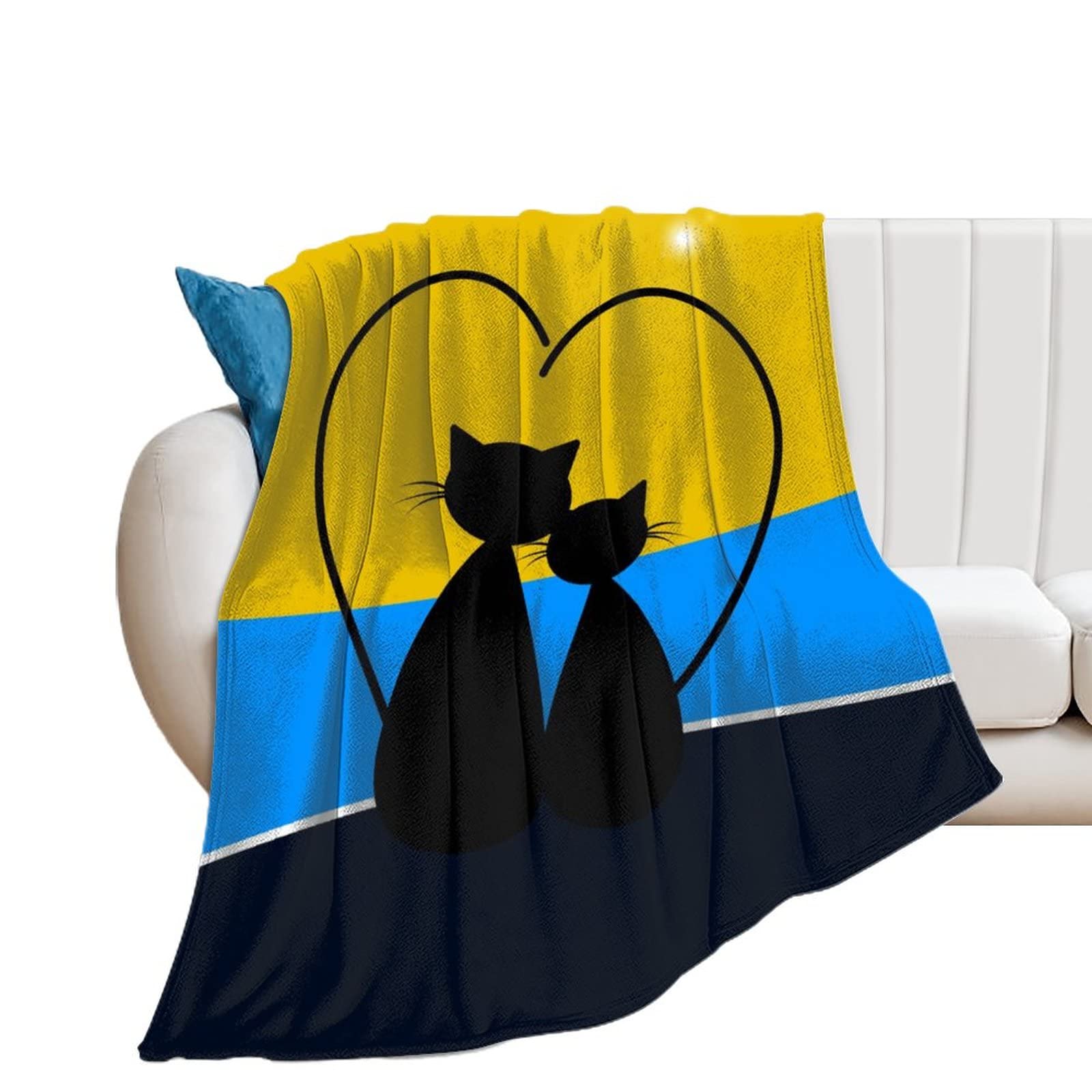 Couverture polaire couple chat pour partager des moments de tendresse uniques et chaleureux