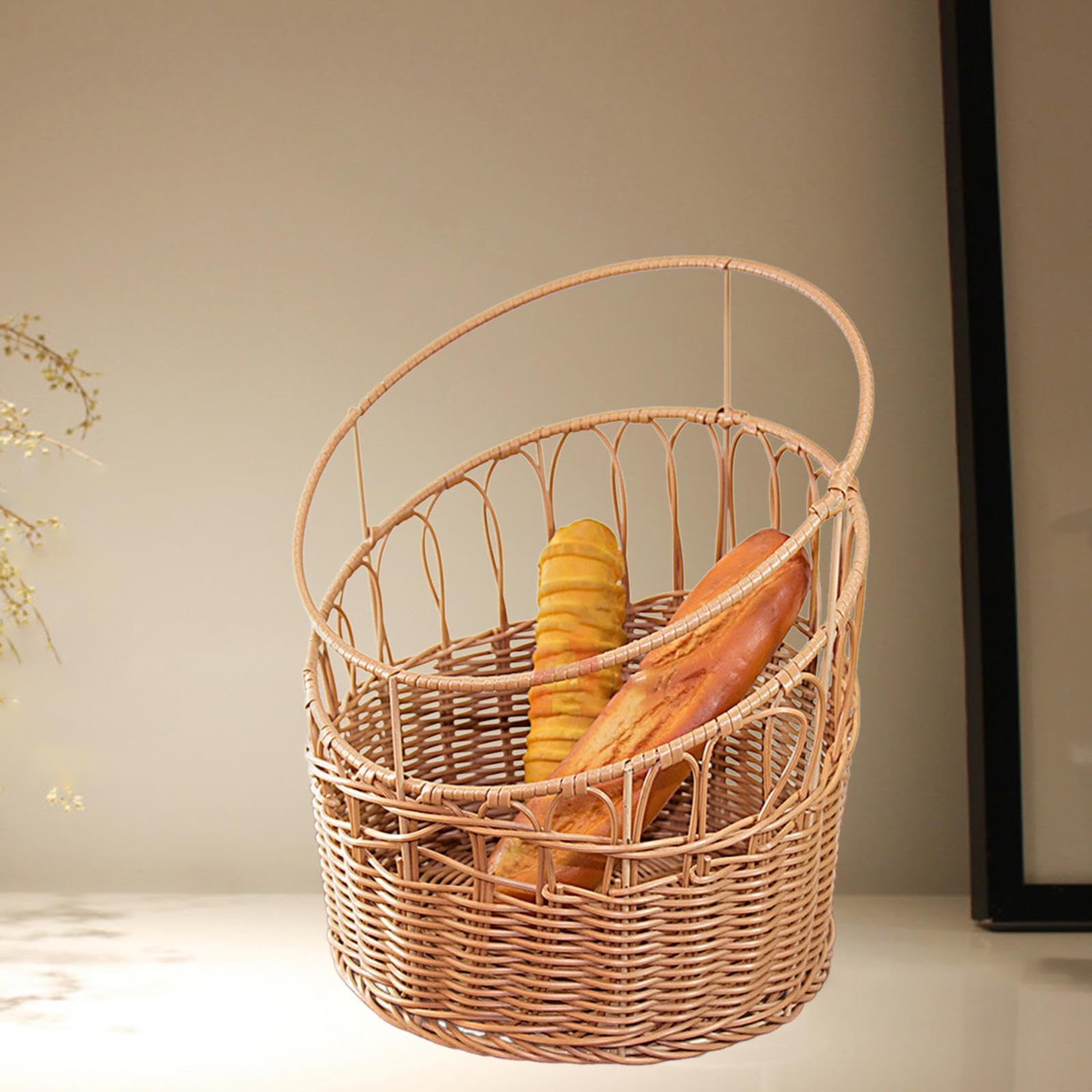 Bothyi Fruit Basket Food Display Basket Sturdy Waterproof Portable Washable Sundries Organizer Picnic Basket for Party Kitchen Hotel