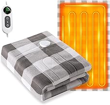 Electric Blanket for Bed and Bedspread Use [2025 Winter New Model with AI Overheat Protection & 12H Timer] Electric Bed Blanket Knee Cover 10-Level Temperature 140×80cm Made in Japan with Heater 60S