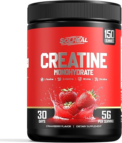 SolHeal 3X Muscle Growth Creatine Monohydrate, 5000mg Micronized Creatina Monohi