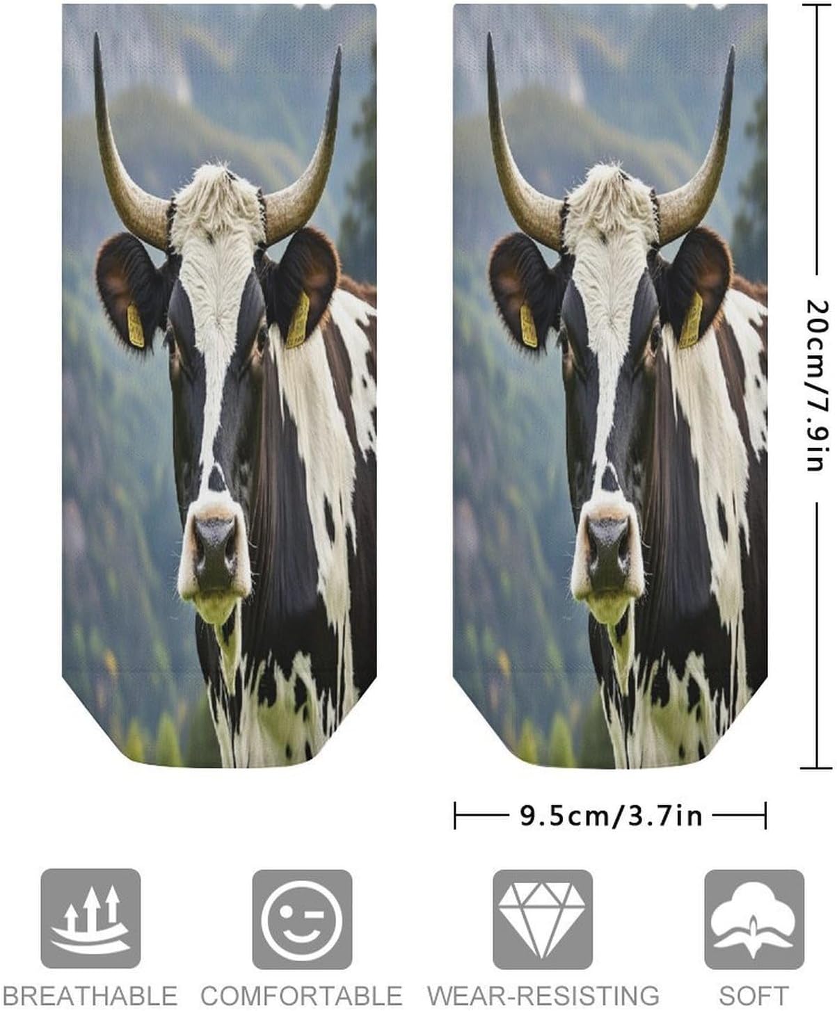Cow Ankle Sock-Low Cut Breathable,Basketball Socks for Men Women,Tube Socks for Work Sports