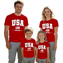 Family 4th of July Shirts USA T-Shirt Patriotic EST 1776 Tee Tops
