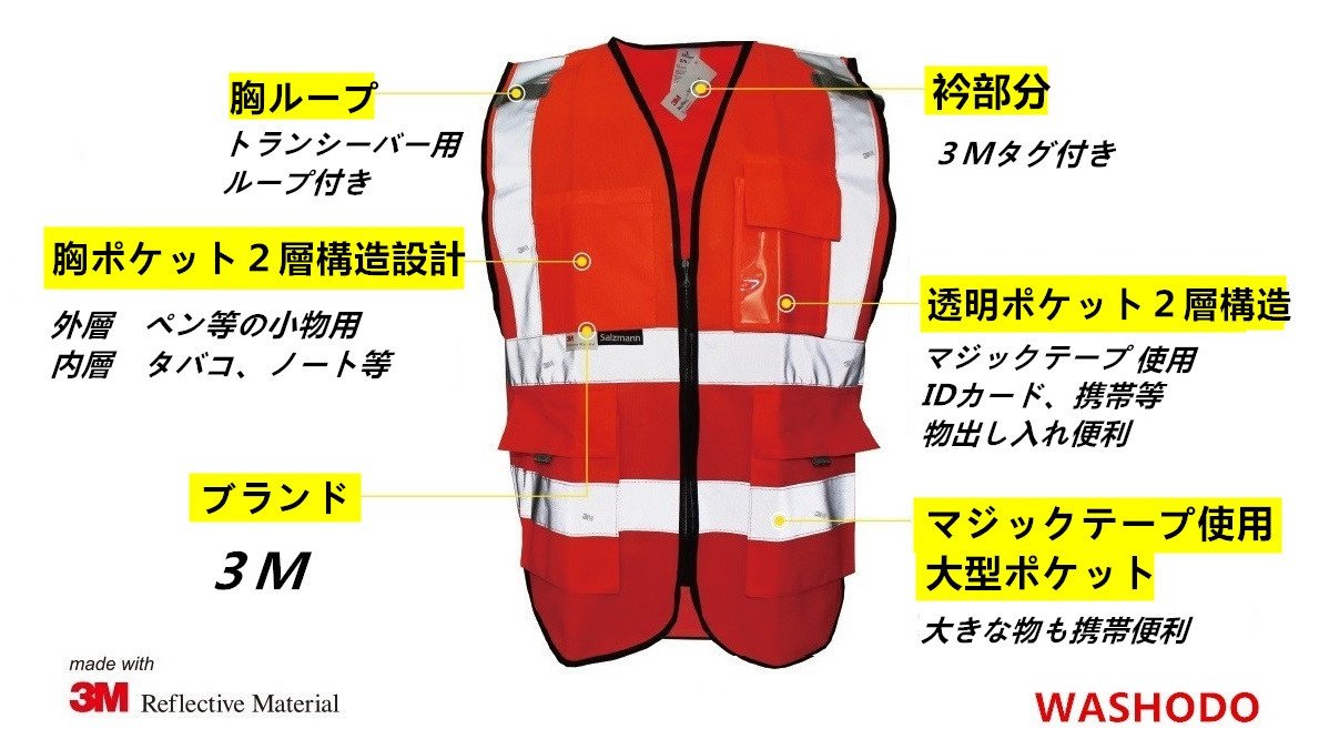 Amazon.co.jp: 3M製 反射ベスト チョッキ 高視認性 工事現場