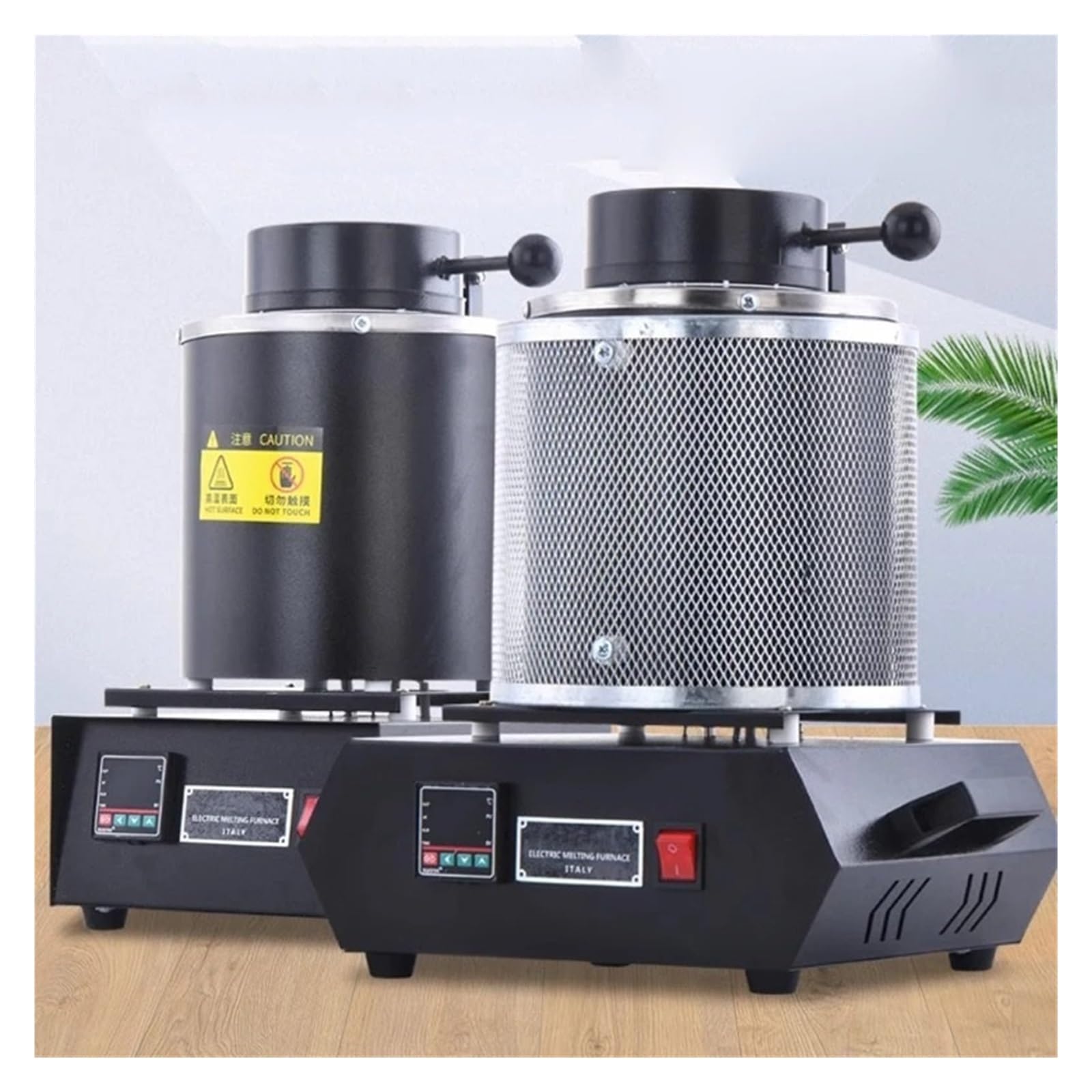 Piec Do Topienia Złota 1500 W, 1-3 Kg, Elektryczny Z Tyglem I Formą Wlewkową, Zestaw Pieca Srebra, Tygiel Bezpieczne i wydajne ogrzewanie metalu(Enhanced,2KG)