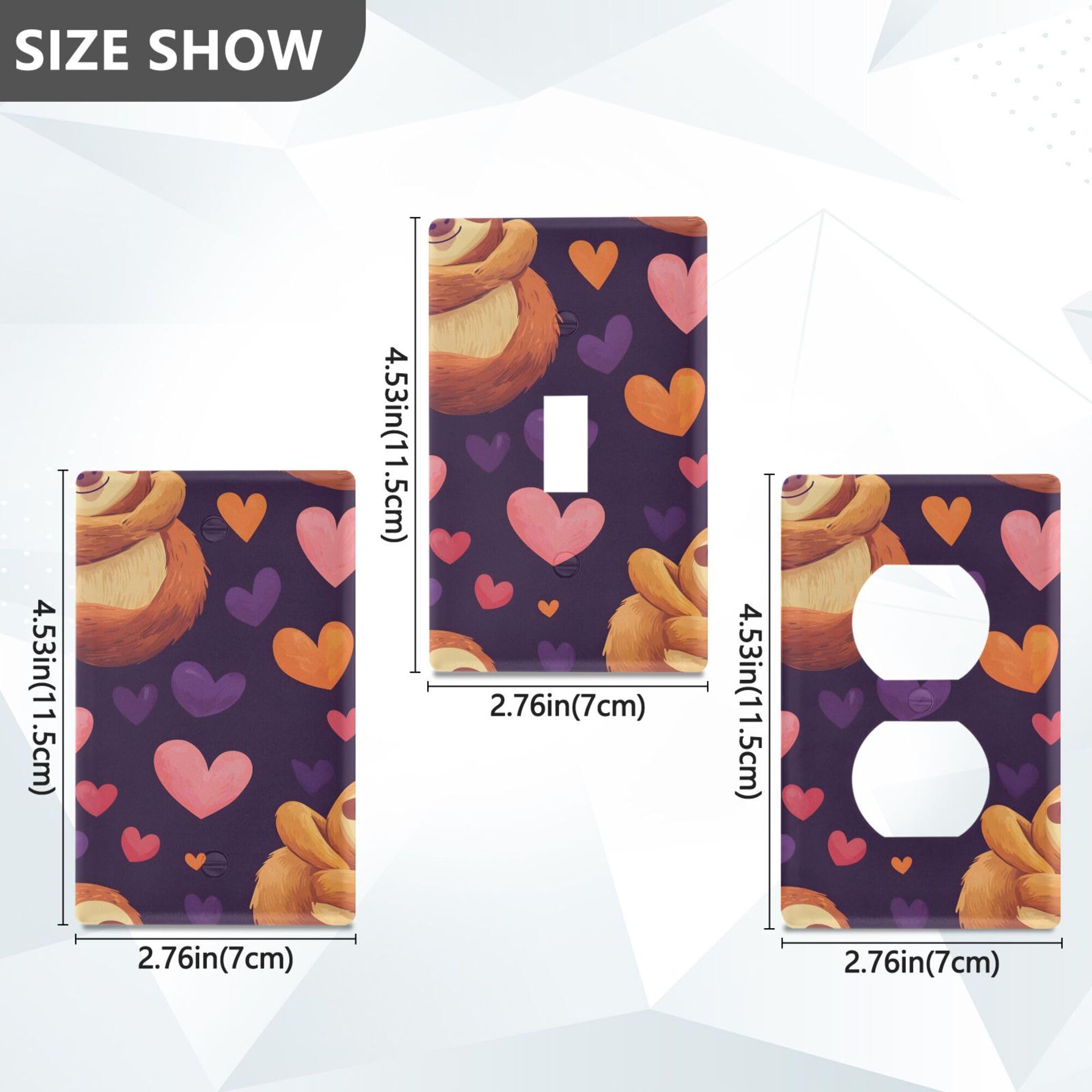 xigua Toggle Switch Wallplate Cartoon Sloth Switch Wall Plate Cover,Decorative Outlet Cover Switch Cover for Home Office Bedroom 4.53