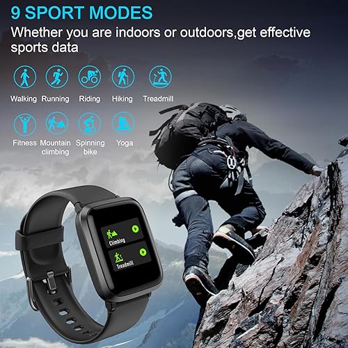 Miniatura 2 de Rastreador de actividad física con monitor de frecuencia cardíaca, contador de pasos, monitor de sueño, seguimiento de calorías, rastreador de