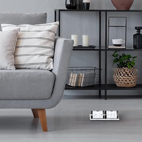 Vista 19 de WEBANG Kit eléctrico de caja de suelo doble emergente, salida de receptáculo dúplex resistente a la manipulación de 20 A, accesorios resistentes a