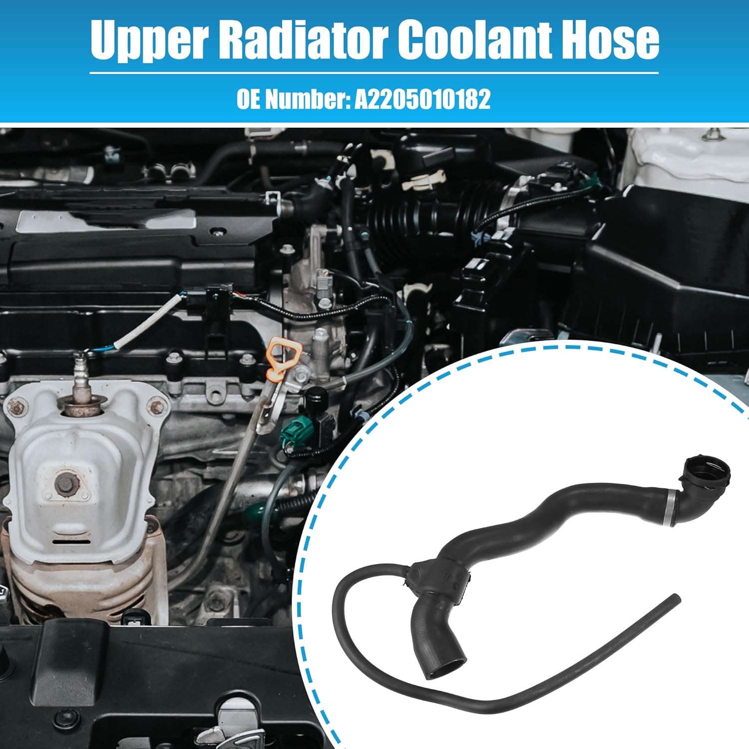 uxcell Upper Radiator Coolant Hose for Mercedes-Benz CL500 2000-2006 for Mercedes-Benz CL55AMG 2001 2002 for Mercedes-Benz S430 2000-2006 No.A2205010182