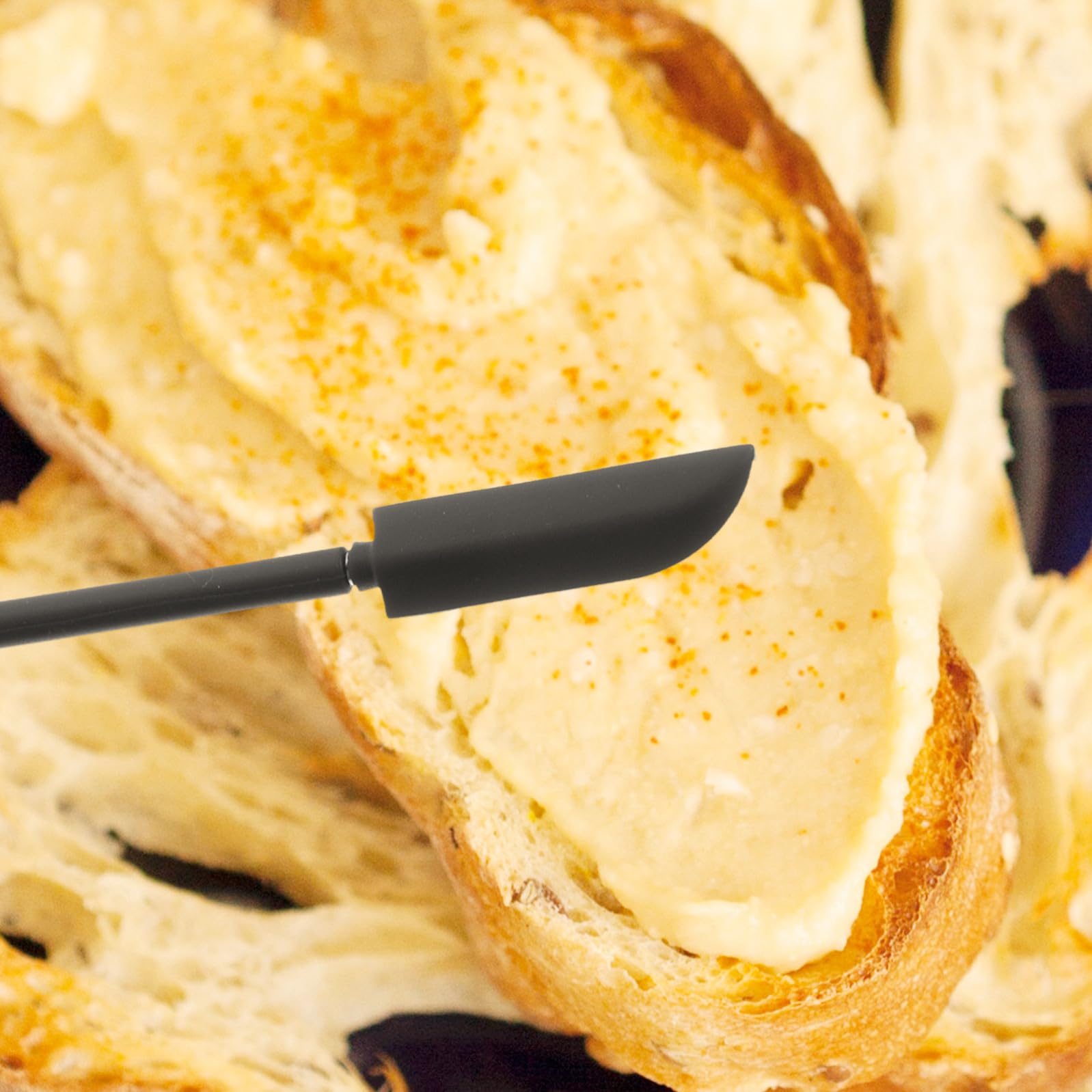 Hemobllo Mini Spatola Telescopica Leggera e Facile da Conservare in Silicone Nero per Cosmetici e Cucina per Baking e Uso Versatile
