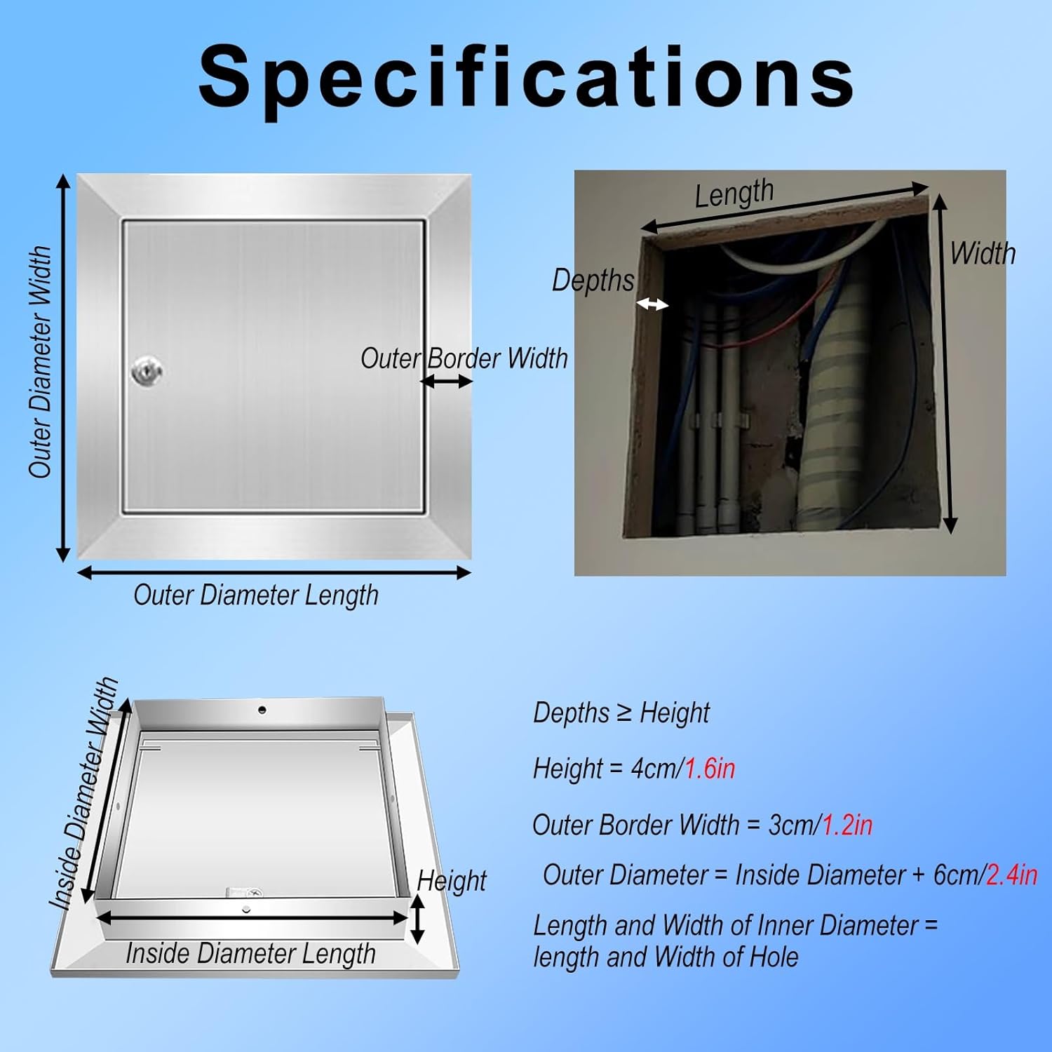 Stainless Steel Access Panel with Rotary Lock - Waterproof Inspection Door for Easy Maintenance and Installation(18x24in)