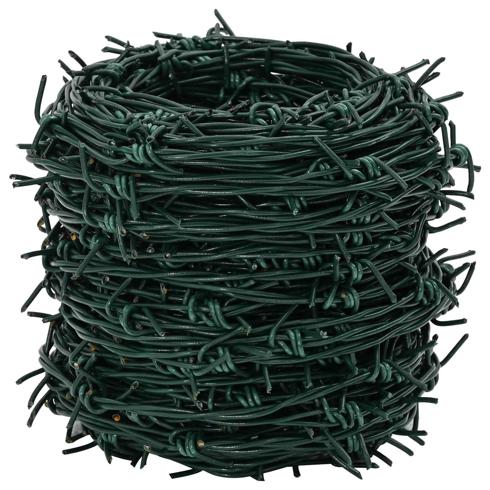 Alambre de púas galvanizado en caliente verde 100 m de acero para valla de jardín al aire libre montaje con barrera fiable