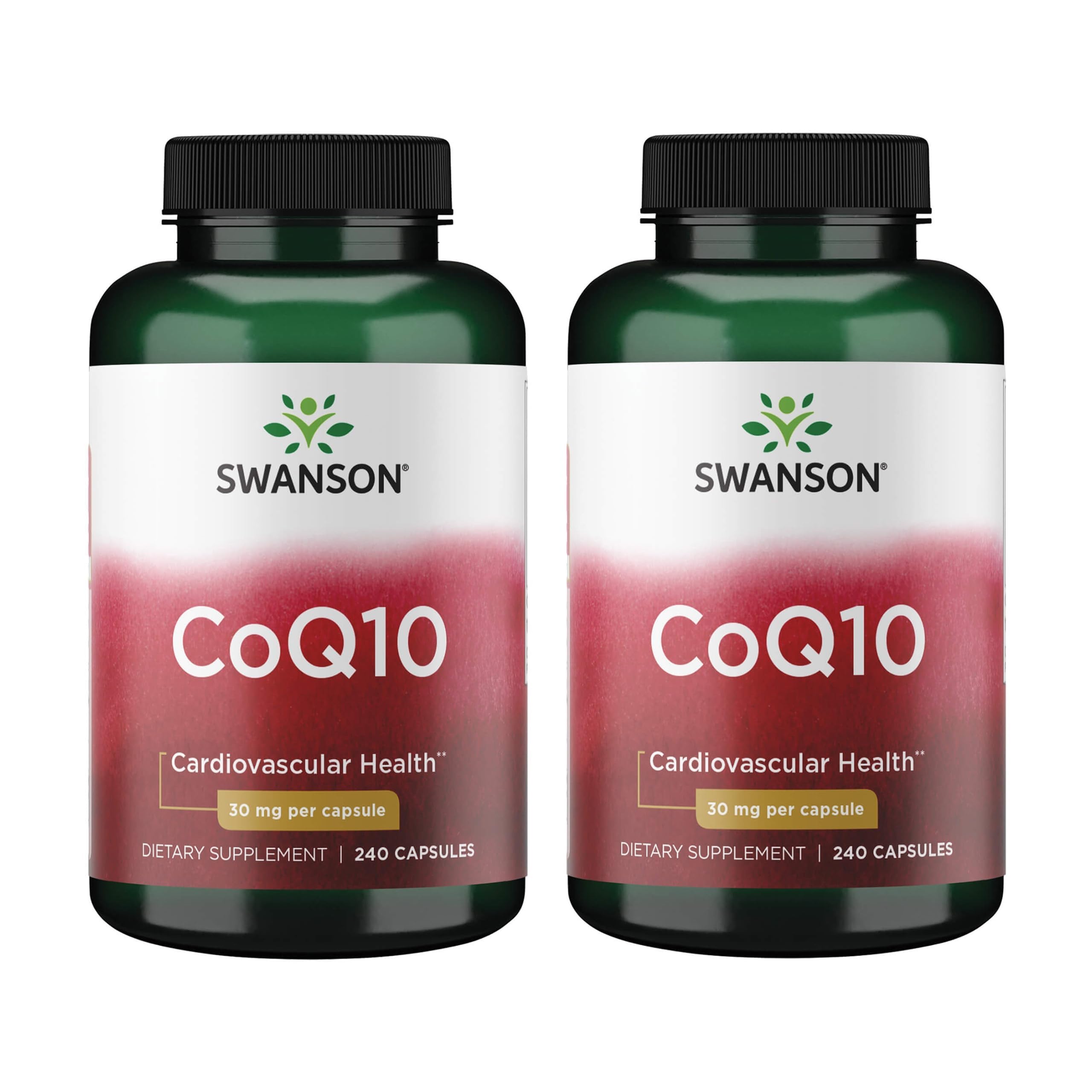 Swanson CoQ10 30 mg, Heart Support, 240 Capsules, 2 Pack 240 Capsules (2 Pack)
