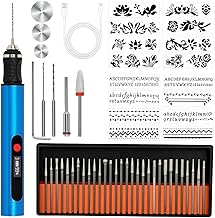 Elektrischer Gravierstift mit 35 Bits,Upgraded Electric Engraving pen Tragbarer Gravierer mit Digitalanzeige,Personalisierte Kugelschreiber mit Gravur,Graviergerät für DIY Schmuck Glas Holz Keramik