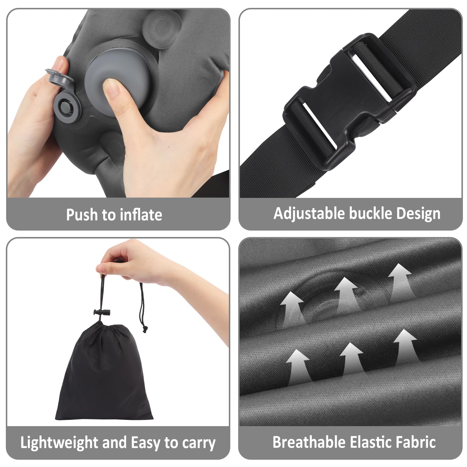 Guerity Inflatable Lumbar Pillow for Airplane Travel Lumbar Support Pillow Inflatable Travel Pillows - Image 3