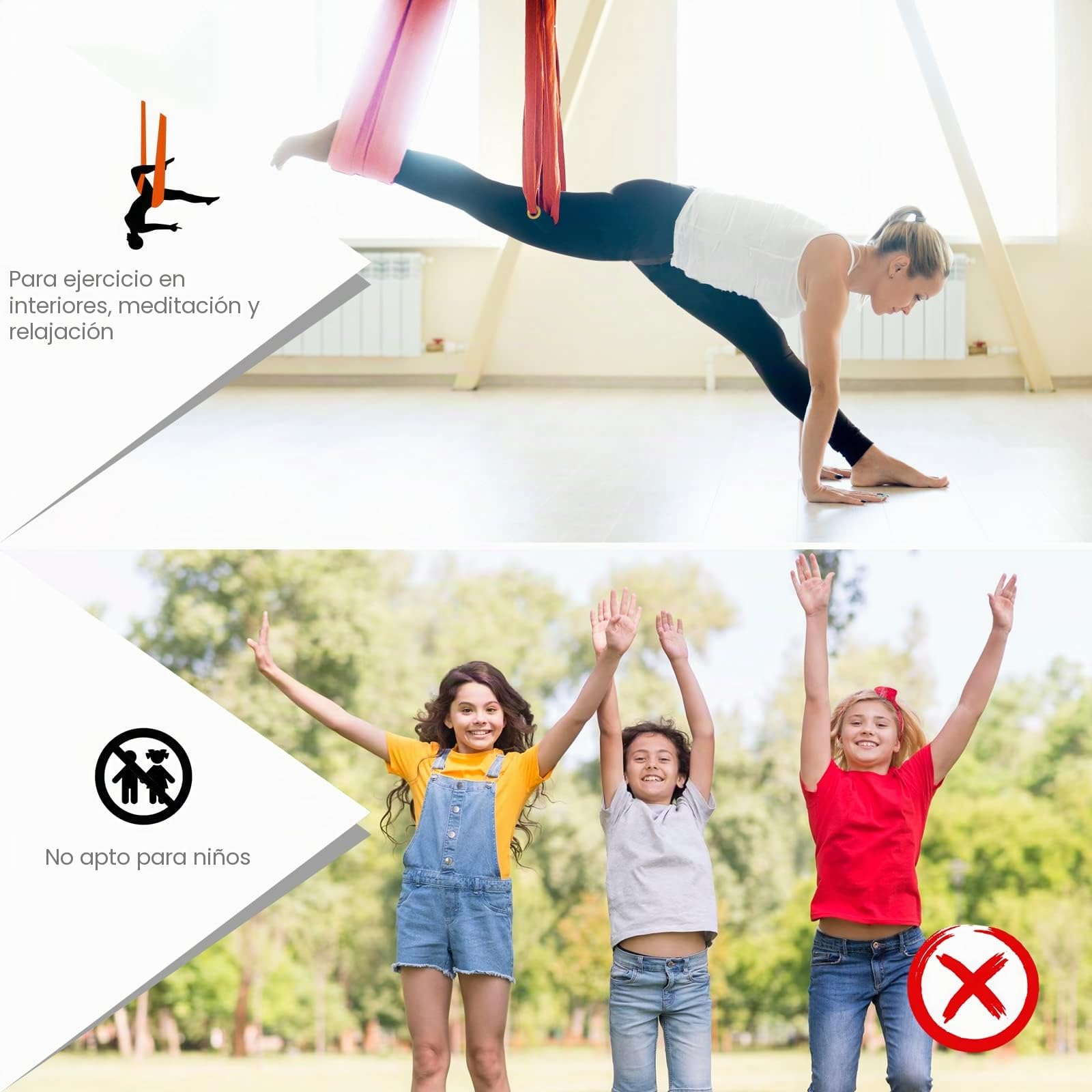 Sotech - Hamaca Aérea para Yoga Antigravedad, Columpio para Ejercicios de Inversión, Con Bolsa de Transporte y 2 Correas de Extensión, Capacidad 300 kg