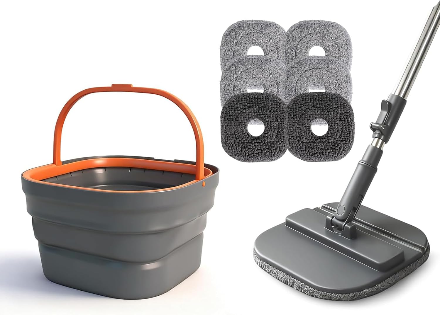 Efficient 2 in 1 Floor Featuring Separate Wash Rinse Compartment and 6 Microfiber Cloths for Hardwood Floors Denial Slip Mop Bucket Structure