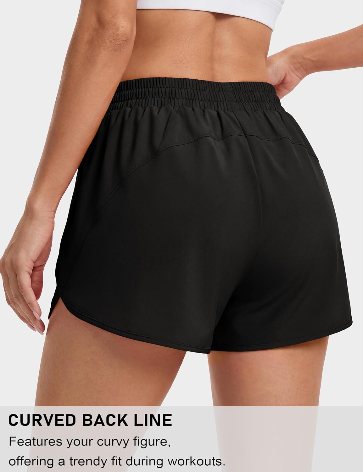 MAGCOMSEN Women's 3" Athletic Running Shorts with Liner High Waisted Quick Dry Workout Gym Shorts with Zipper Pockets