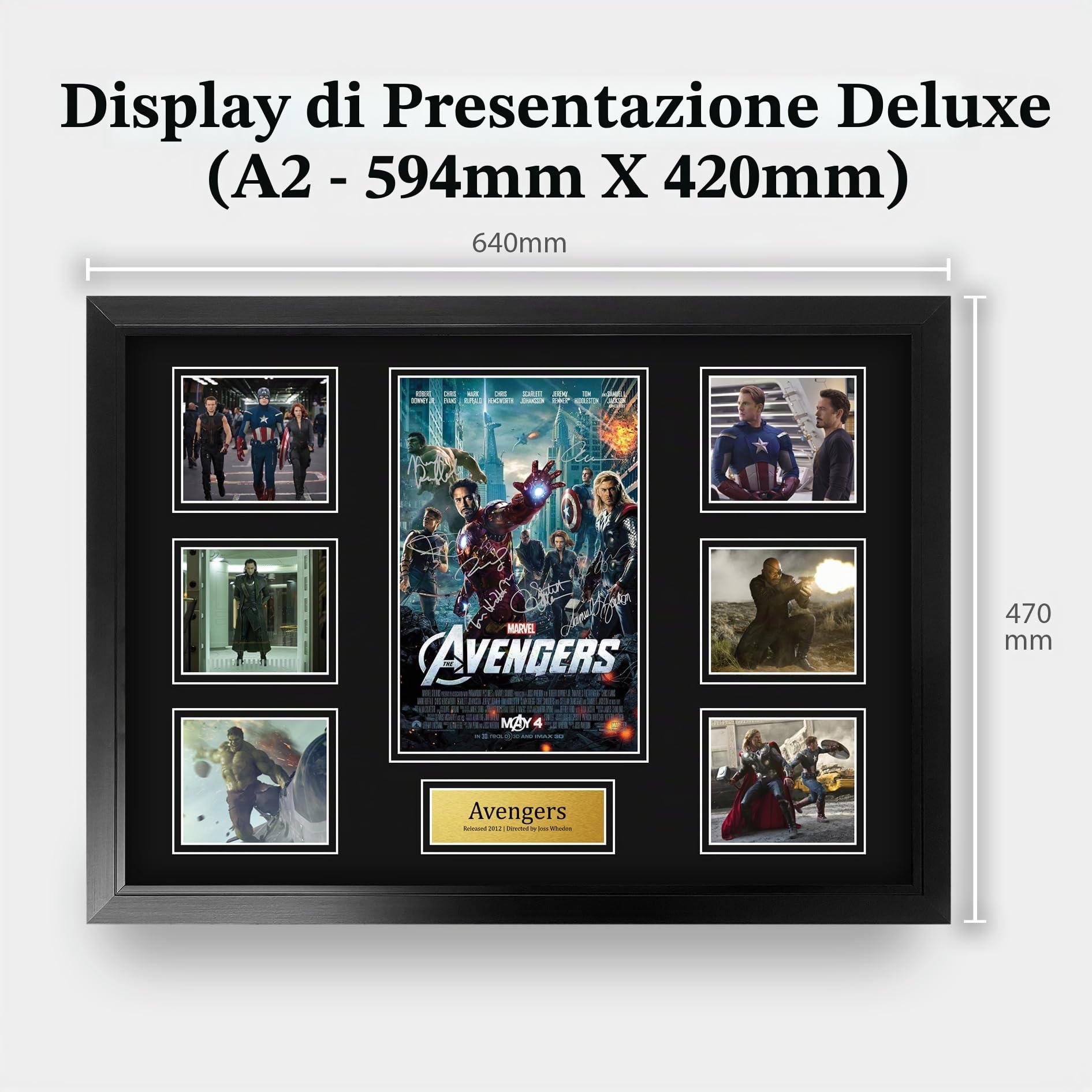 HWC Trading Avengers 1 Regali Stampati Autografo Firmato Immagine Per Gli Appassionati Di Memorabilia Di Film - A2 Incorniciato (ID-006414)