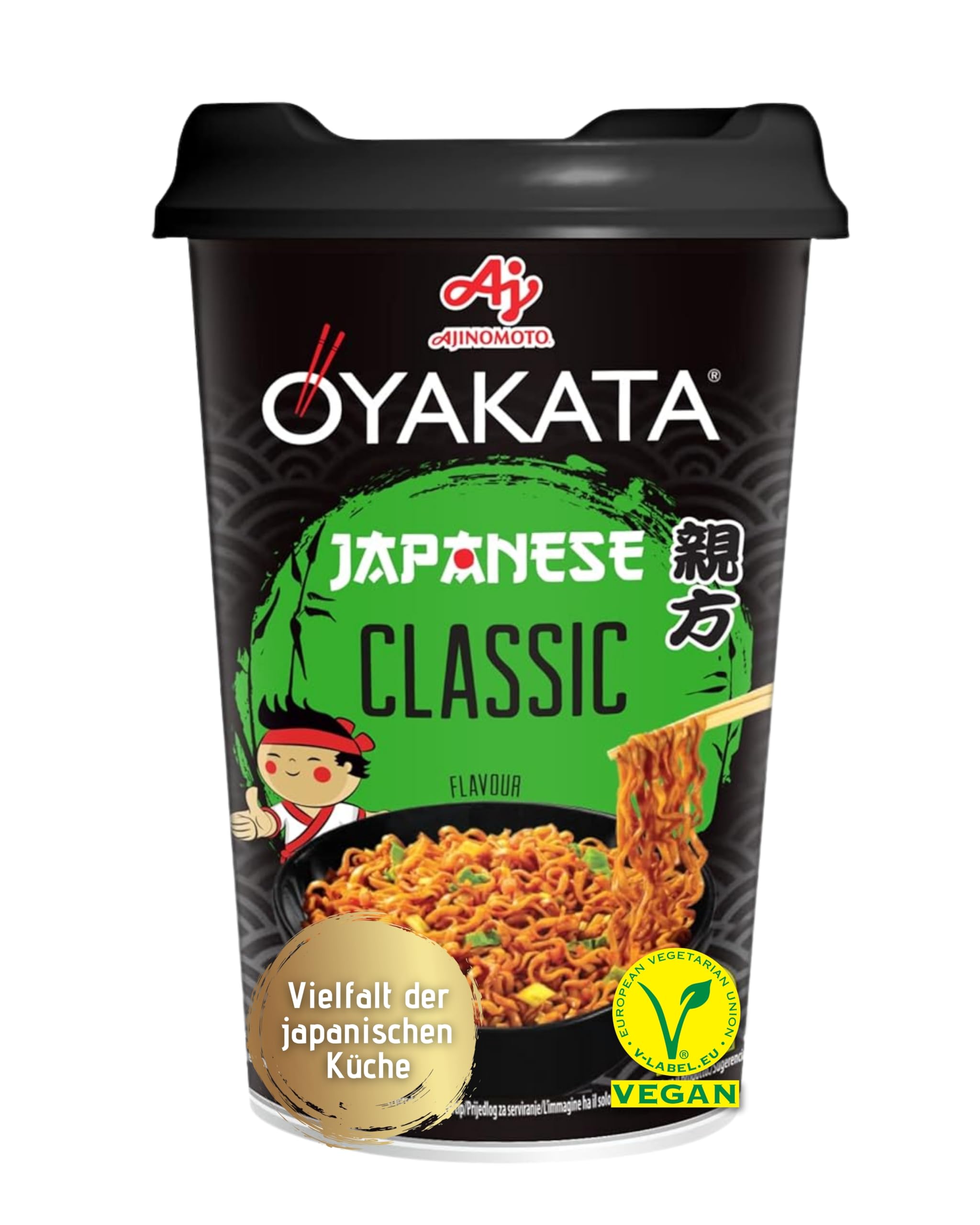 OYAKATA Instant-Nudelbecher Classic 93 g I Klassische Sojasoße mit Gewürzmischung I Fertigmahlzeit in 3 Minuten I Ideal für unterwegs & Zuhause I Authentische japanische Ramen-Nudeln