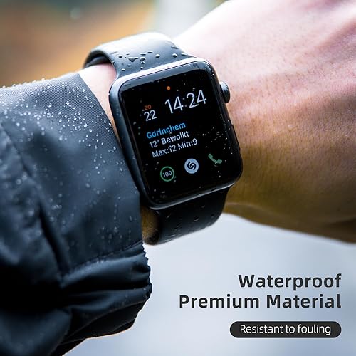 Miniatura 7 de MOLOPPO Correas deportivas compatibles con Apple Watch Band de 1.49, 1.57, 1.61, 1.65, 1.73, 1.77 y 1.73 pulgadas, correa impermeable de silicona