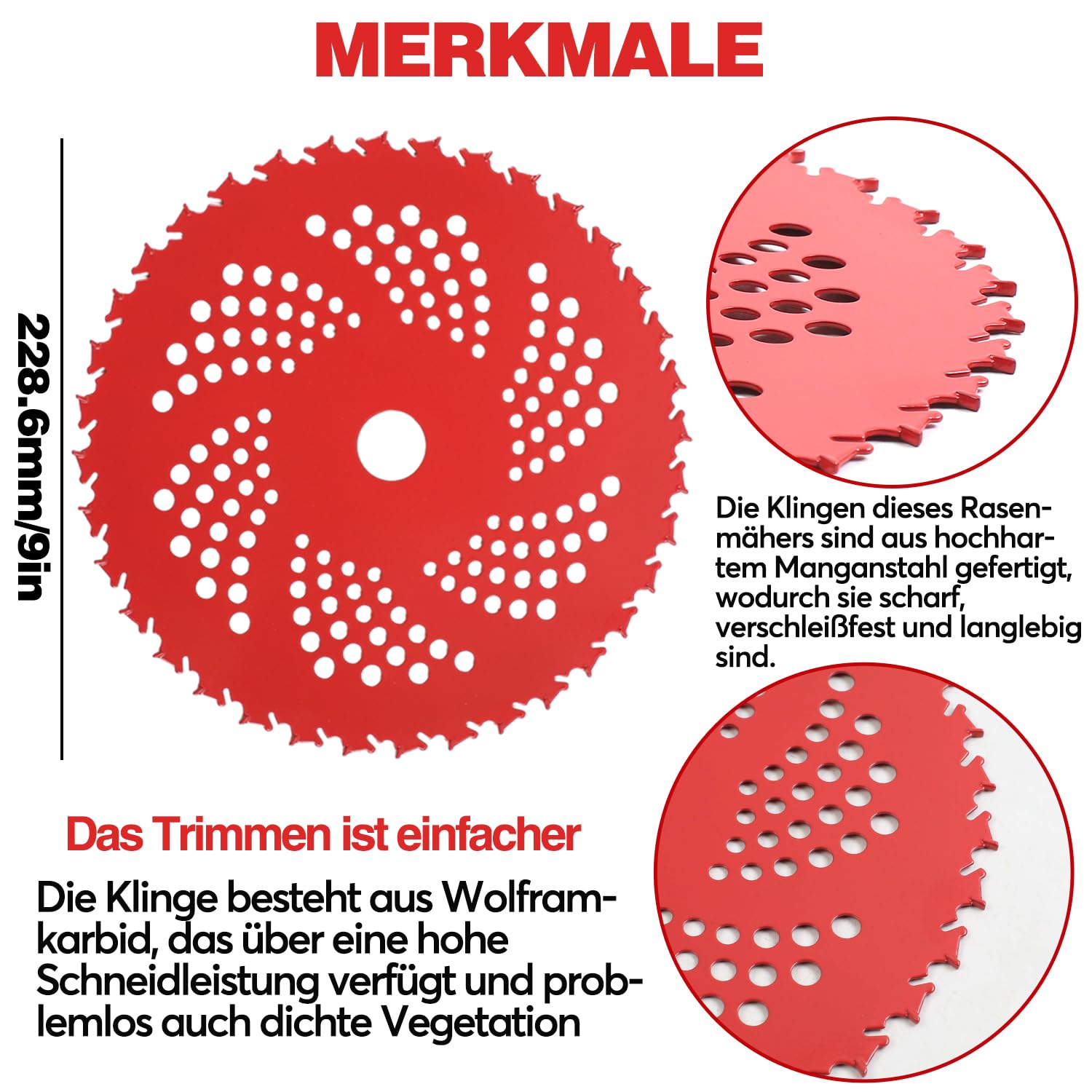 4er Set Freischneider Sägeblatt, 230/255 X 25,4 MM Kreissägeblatt Sägeblatt, Hartmetall Motorsense Zubehör Sägeblatt in 3T/20T/36T/80T, für Kreissägen Motorsensen